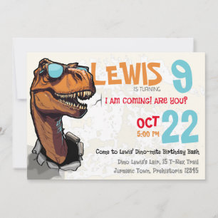 Dino-mite Birthday Bash: Roar med T-Rex Inbjudningar