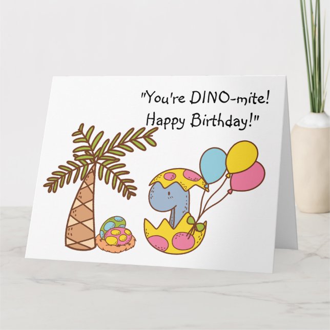 DINO-mite Birthday Kort (Framsida)