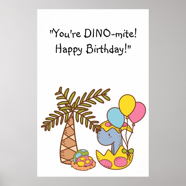 DINO-mite Birthday Poster (Framsidan)