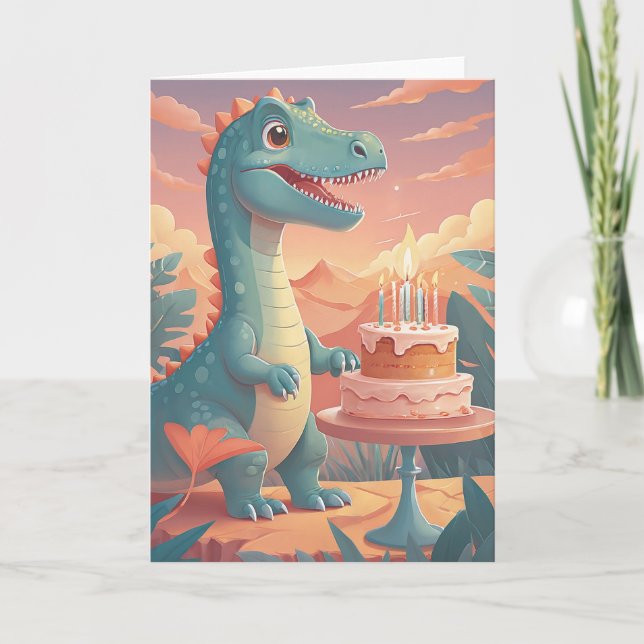 Dino-Mite Birthday Roar Kort (Framsida)