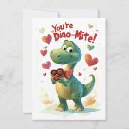 Dino-mite Child's Valentine Day Card Julkort