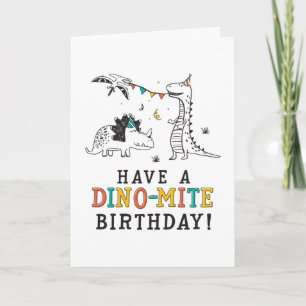 Dino-mite Dinosaur Birthday Card Kort