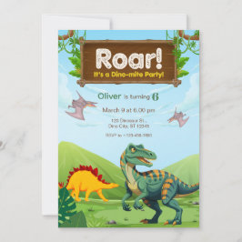 Dino-Mite Dinosaur Birthday Party Inbjudningar