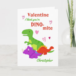 Dino-mite Dinosaur-kort för alla hjärtans dag Helgkort
