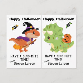 Dino-Mite Dinosaurs School Party Halloween Card Vykort