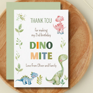 Dino-mite födelsedag tack kort