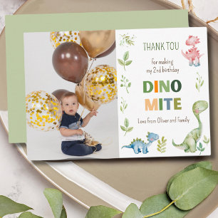 Dino-mite födelsedagsfoto tack kort
