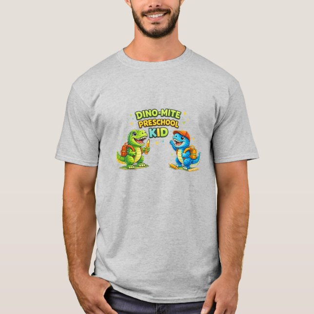 Dino-Mite Förskole Barntröja – Söt Dinosaurie Bakd T Shirt (Framsida)