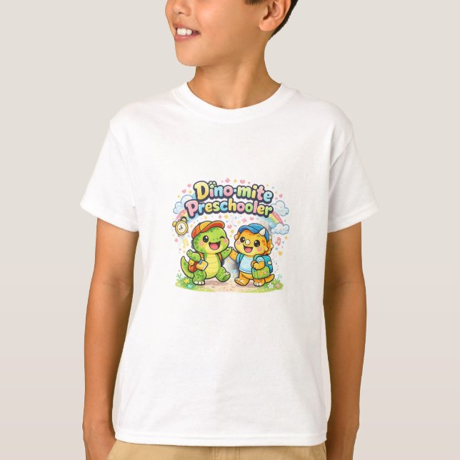Dino-mite Förskolebarn T Shirt (Framsida)