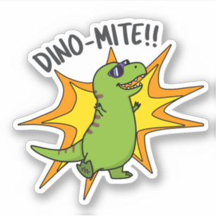 Dino-mite Funny TRex Dinosaur Pun Klistermärken