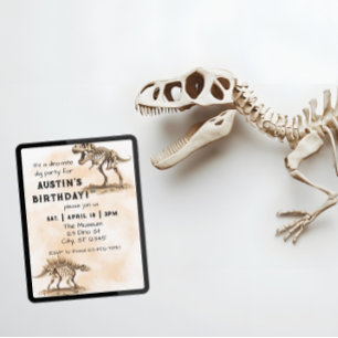 Dino-Mite Gräv Födelsedagsfest Inbjudningar