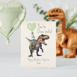 Dino-mite Grön Dinosaurie Valentine Foto Vykort
