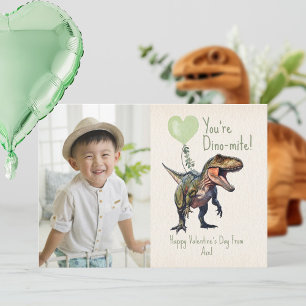 Dino-mite Grönt Dinosaur Classroom Valentine Photo Kort
