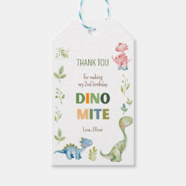 Dino-mite-grönt-födelsedag Presentetikett