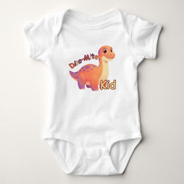 Dino-Mite Kid Baby T-Shirt (Framsida)