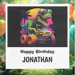 Dino-Mite Monster Lastbil Födelsedagsfest Pappersservett