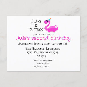 Dino-mite på födelsedagsinbjudan vykort