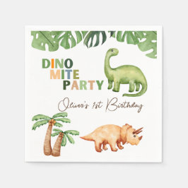 Dino-mite party 1:a födelsedag pappersservett