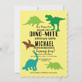 Dino-Mite Party Inbjudan - Roaring Dinosaur Design