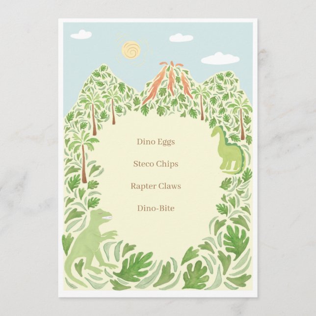 Dino-Mite Party Menu Program (Framsida)