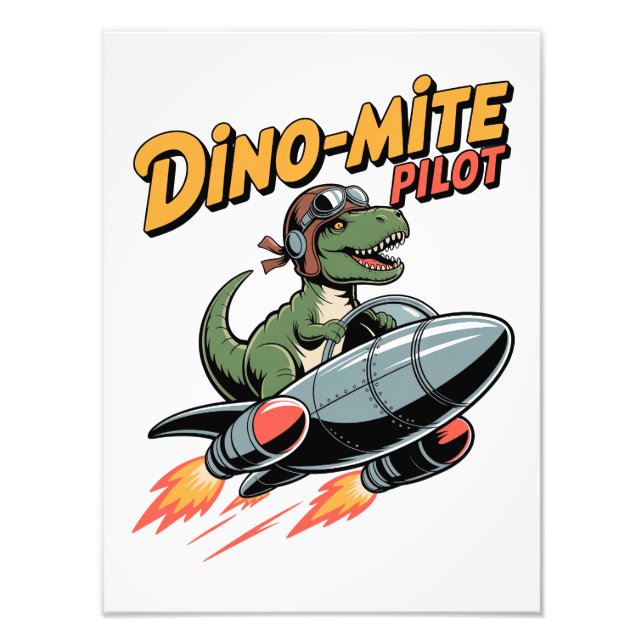 Dino-mite Pilot Fototryck (Framsidan)