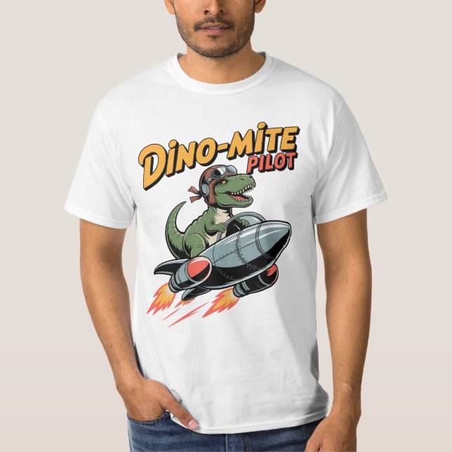 Dino-mite Pilot T Shirt (Framsida)