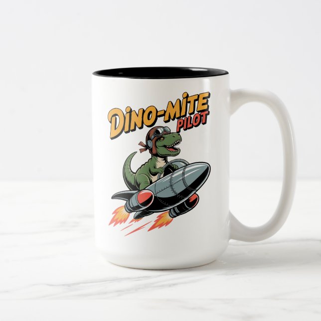 Dino-mite Pilot Två-Tonad Mugg (Höger)