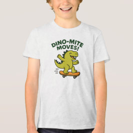 Dino-Mite Rörelser Cool Skateboard-dinosaurie T Shirt