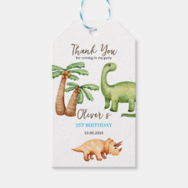 Dino-mite t-rex födelsedagsfest presentetikett