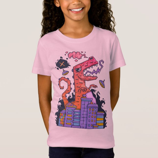 Dino Monster Attack T Shirt (Framsida)