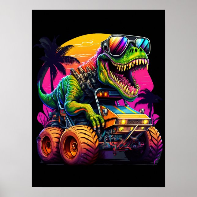 Dino Monster Lastbil Poster (Framsidan)