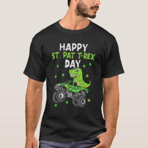 Dino Monster Lastbil St patricks day T Shirt