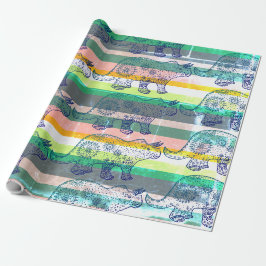 Dino Mood , Dinosaur Art Gift Wrap Presentpapper