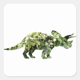 Dino Mood , Dinosaur Art Sticker Fyrkantigt Klistermärke