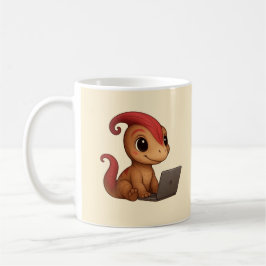 Dino Mug – Dino Kammli am Laptop Kaffemugg