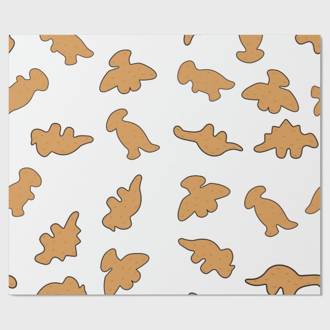 Dino-Nuggets-mönster Presentpapper (Platt)