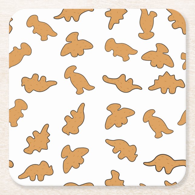 Dino Nuggets Pattern Underlägg Papper Kvadrat (Framsidan)