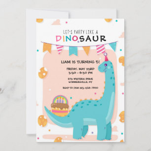 Dino Party Birthday Inbjudningar