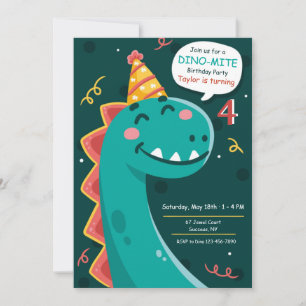 Dino Party Birthday Inbjudningar