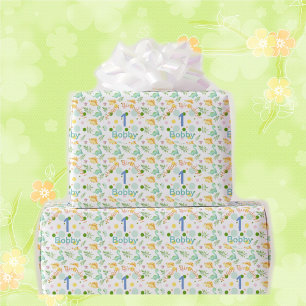 Dino Party Cute Dinosaur Birthday Boy Namn & Age W Presentpapper