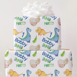 Dino Party Cute Dinosaur Birthday Boy Personalize Presentpapper