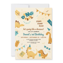 Dino Party. Cute Dinosaurs 3:e födelsedag