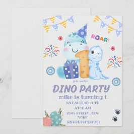Dino Party första födelsedag söta dinosaurier Inbjudningar
