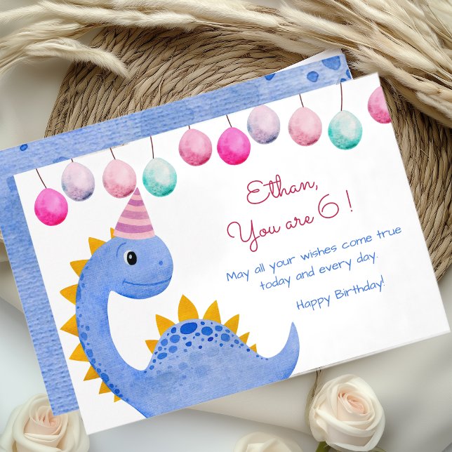 Dino party killarna grattis på födelsedagen meddelande (Skapare uppladdad)