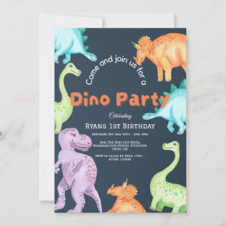 Dino-partynodning Inbjudningar