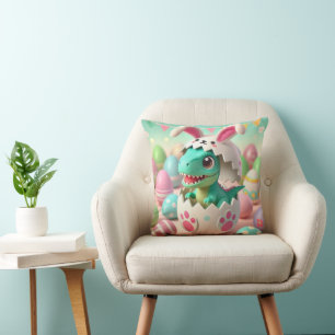 Dino Påsk Surprise - Cute T-Rex i ett Påskägg Kudde
