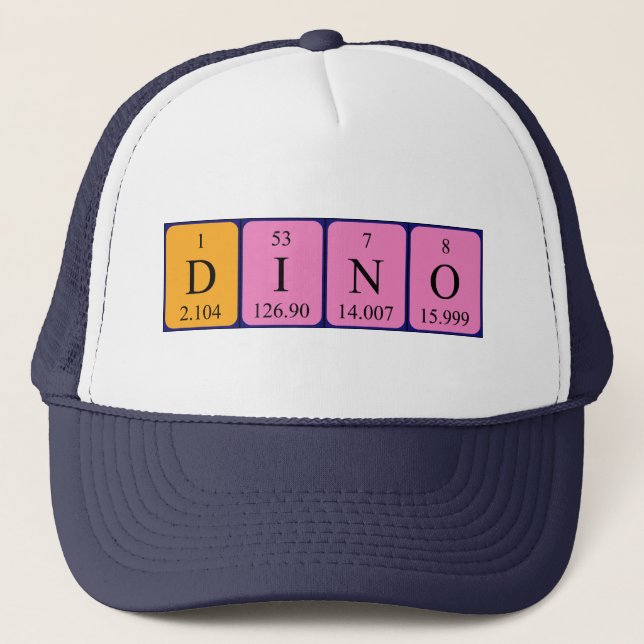 Dino periodisk bord namn hat keps (Framsida)