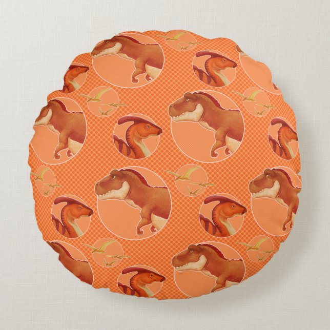 Dino Pillow Rund Kudde (Framsidan)