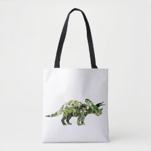 Dino Plants Photo Collage Tote Bag Tygkasse