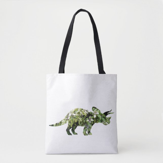 Dino Plants Photo Collage Tote Bag Tygkasse (Framsida)